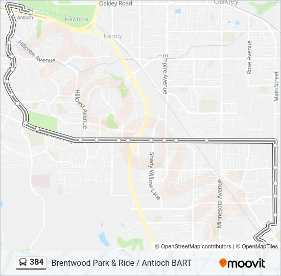 384 Bus Line Map