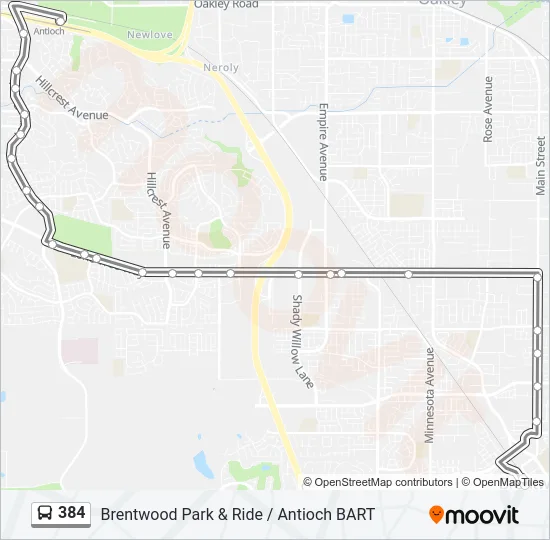 384 Bus Line Map