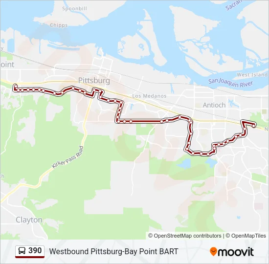 390 Bus Line Map