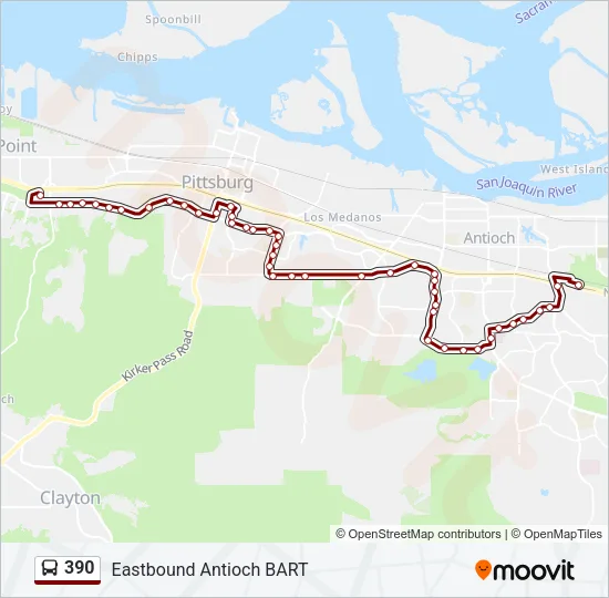 390 Bus Line Map