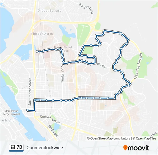 Mapa de 7B de autobús