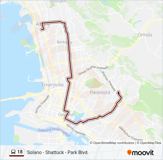 18 Bus Line Map