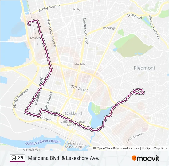 29 Bus Line Map
