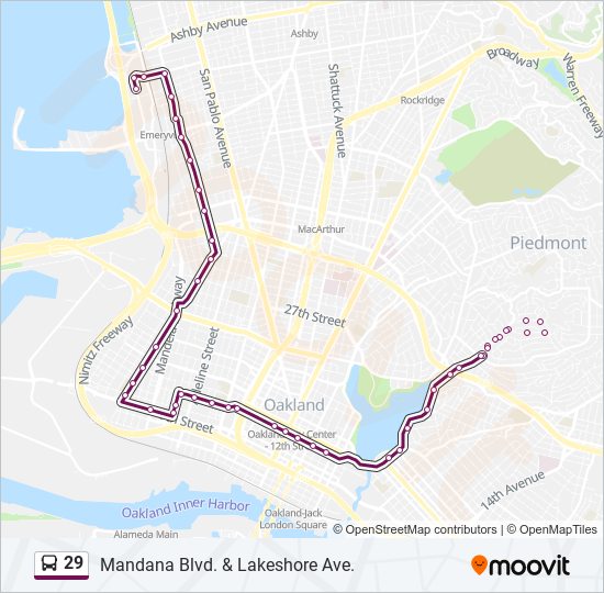 29 bus Line Map