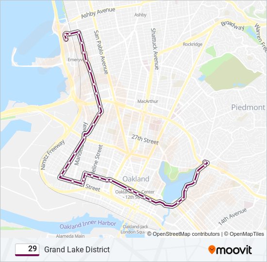 29 bus Line Map