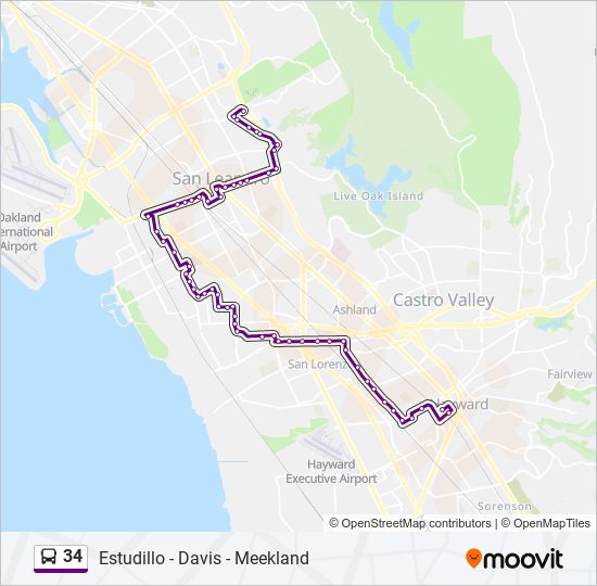 34 bus Line Map