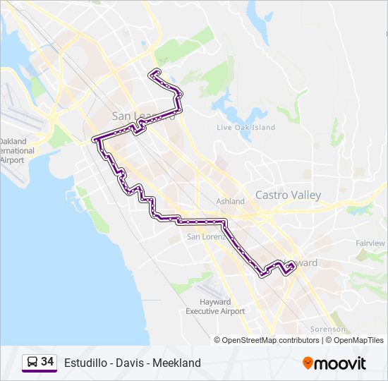 34 bus Line Map