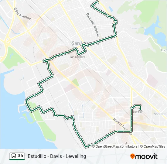 35 Bus Line Map