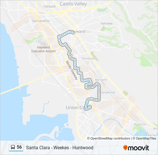 56 bus Line Map