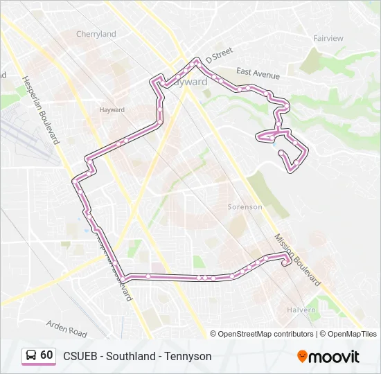60 Bus Line Map