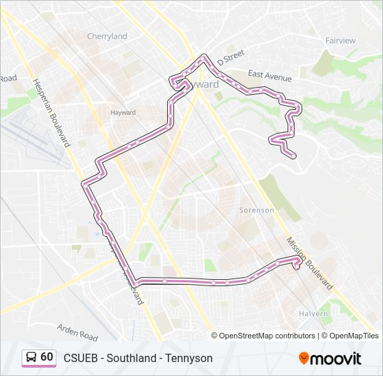 60 Bus Line Map