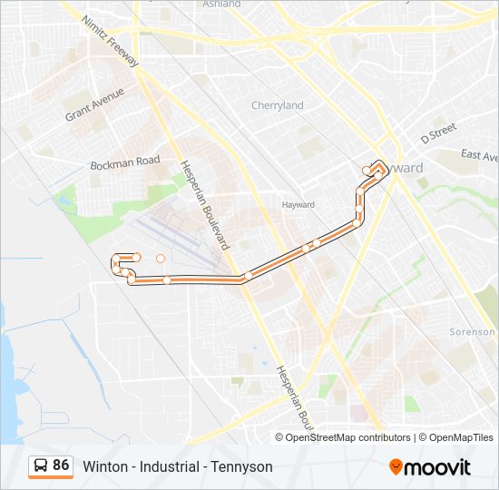 86 Bus Line Map