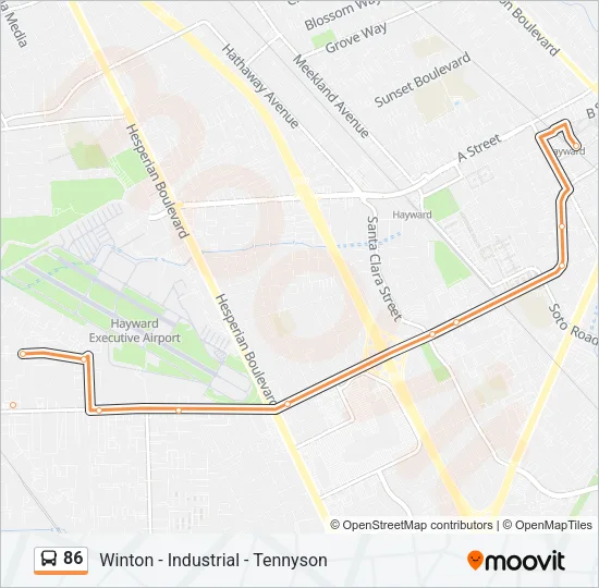 86 Bus Line Map