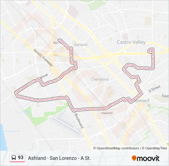 93 Bus Line Map
