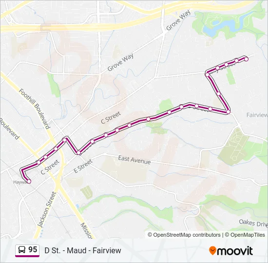 95 Bus Line Map