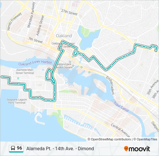 96 Bus Line Map