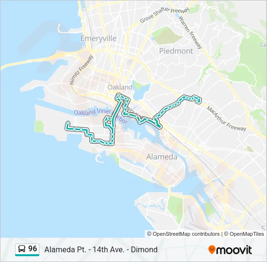 96 Bus Line Map