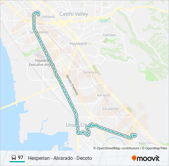 Mapa de 97 de autobús
