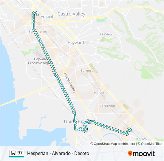 97 bus Line Map