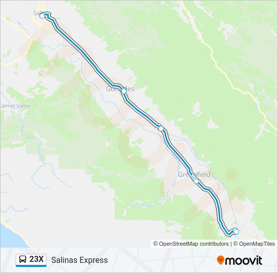 23X bus Line Map