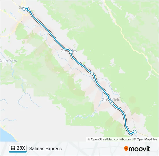 23X Bus Line Map