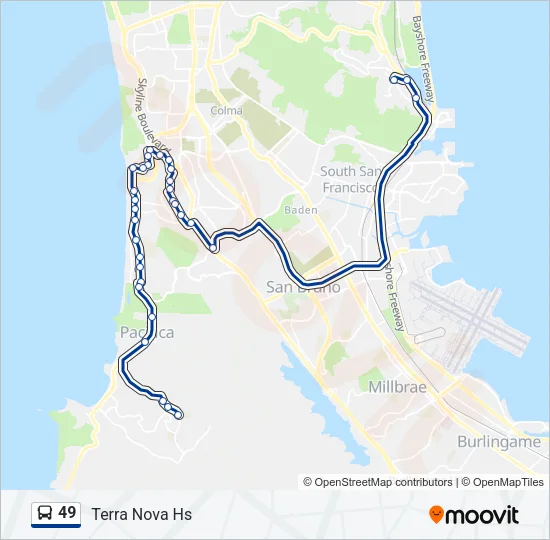49 Bus Line Map