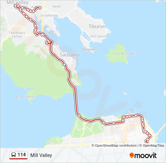 114 Bus Line Map