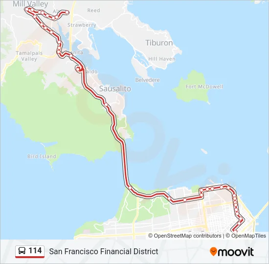 114 Bus Line Map