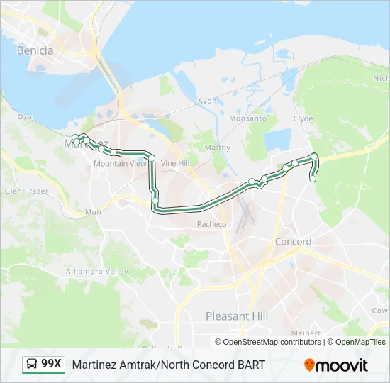 99X Bus Line Map