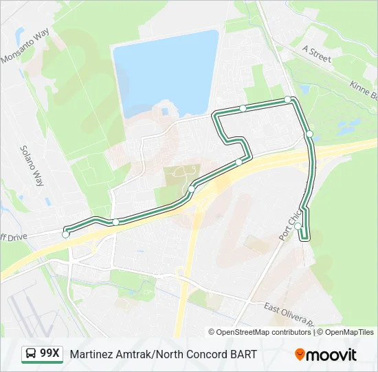 99X Bus Line Map