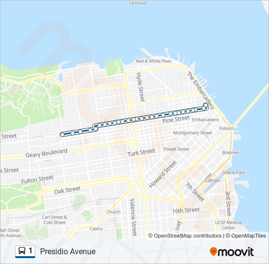 1 bus Line Map