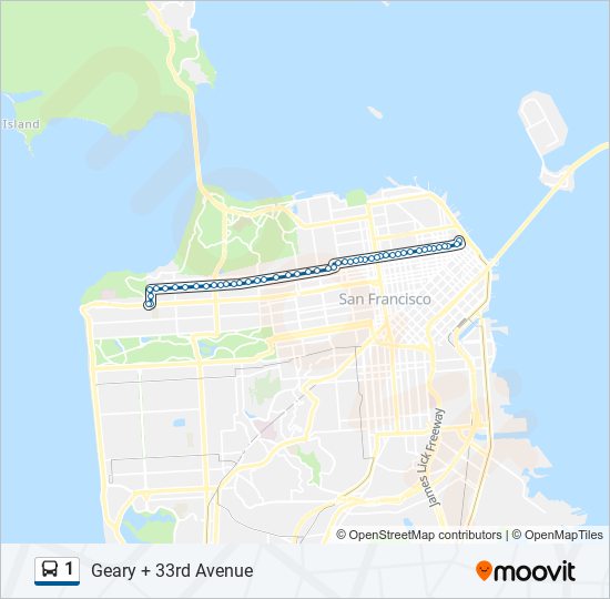 1 bus Line Map