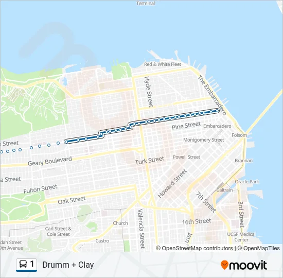 1 Bus Line Map