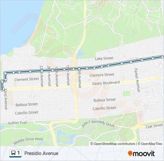 Mapa de 1 de autobús