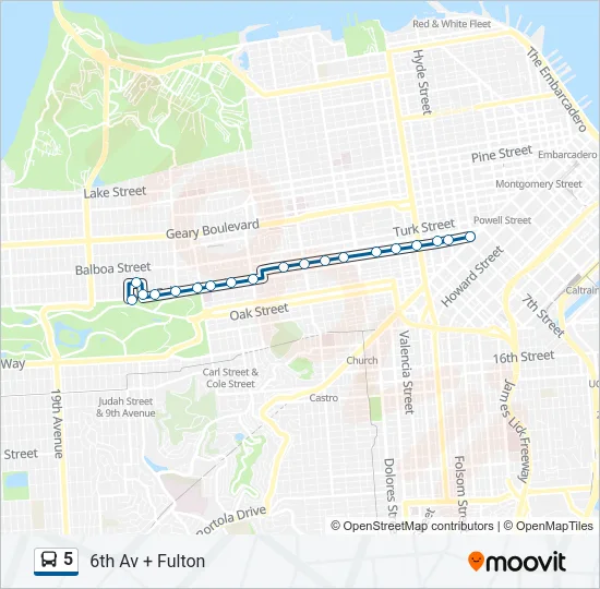5 Bus Line Map