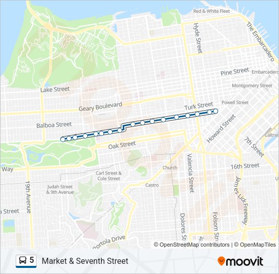 5 Bus Line Map