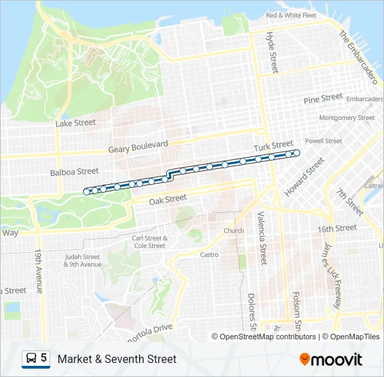 5 Bus Line Map