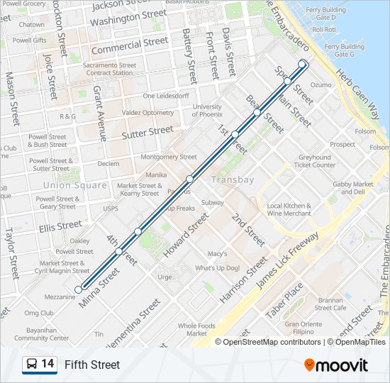 Mapa de 14 de autobús