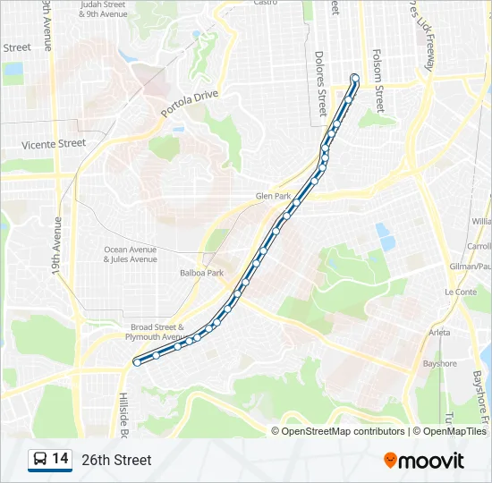 14 Bus Line Map