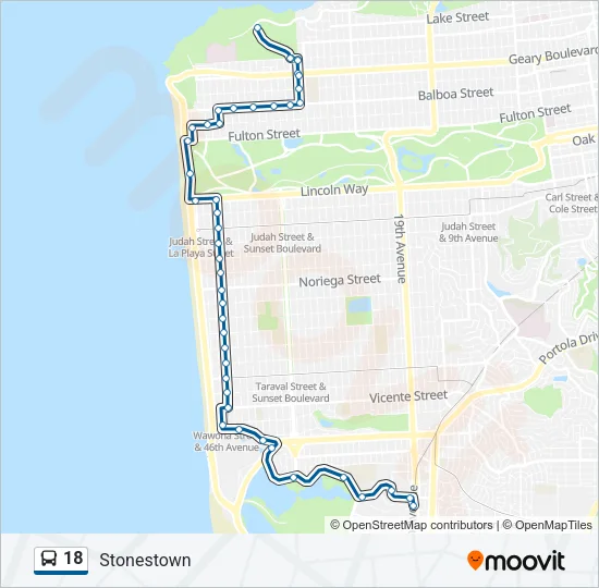 18 Bus Line Map