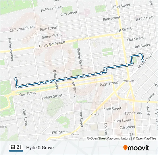 21 Bus Line Map