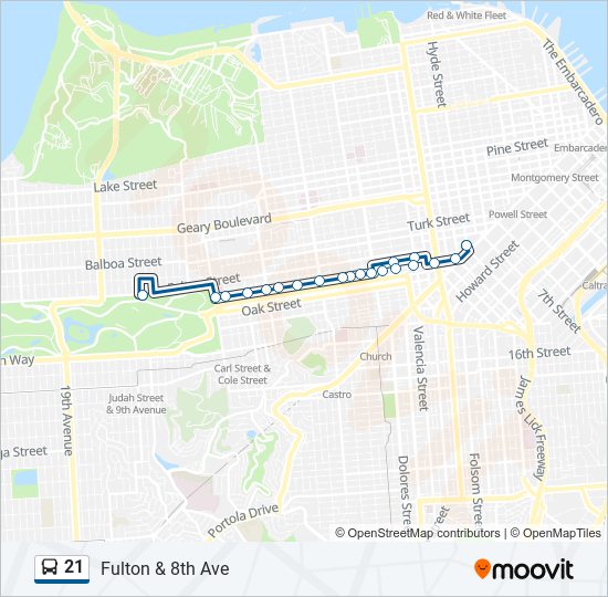 Mapa de 21 de autobús