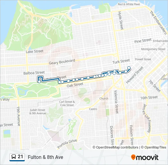 21 Bus Line Map