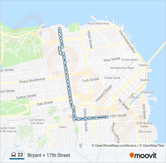 22 bus Line Map