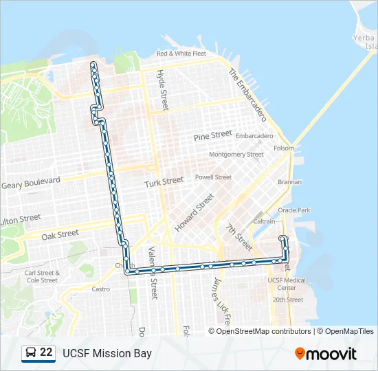 22 Bus Line Map