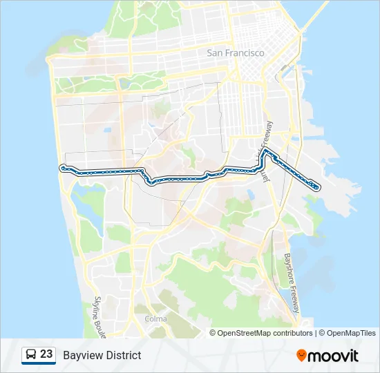 23 Bus Line Map