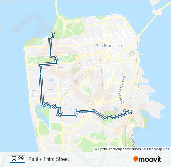 29 Bus Line Map