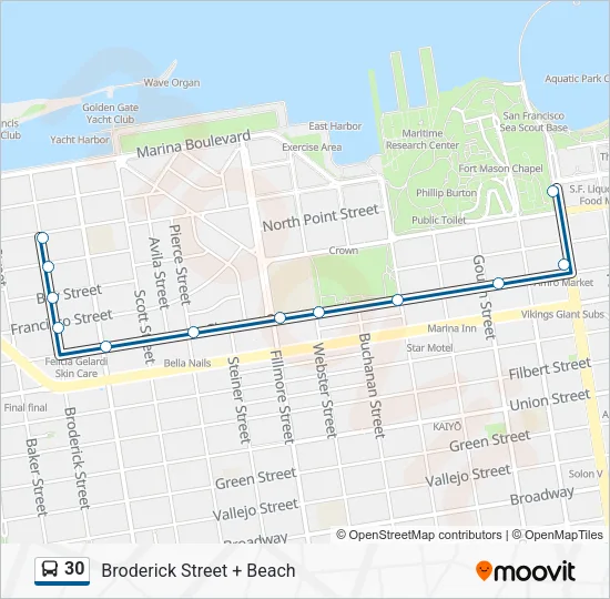 30 Bus Line Map