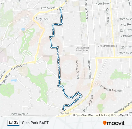 35 Bus Line Map