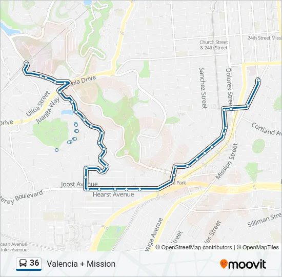 36 Bus Line Map